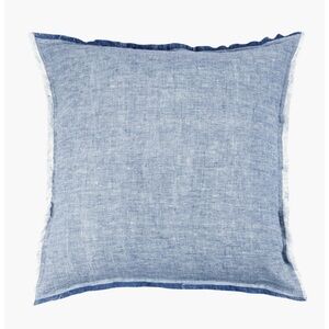 Anaya Cape Blue Fringe Soft Linen Pillow Cover 26x26 #1